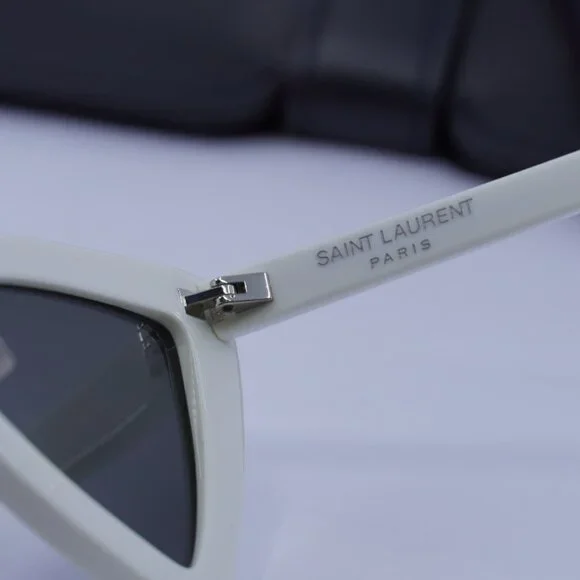 NEW SAINT LAURENT SUNGLASSES, SL207 JERRY 007 WHITE WOMEN SL 207 JERRY 007 SL 207 Jerry cat-eye sunglasses in black - Saint Laurent  main image 4